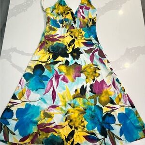Zara Colorful Floral Midi Dress